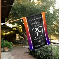 Elegant 39th Agate Wedding Anniversary Celebration House Flag