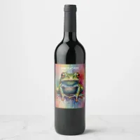 Discover the captivating beautiful frog wine label