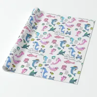 Baby Shark Family Doo Doo Happy Birthday Wrapping Paper