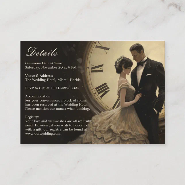 Timeless Love | Vintage Theme Wedding Enclosure Card
