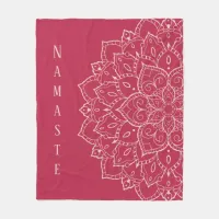 Viva Magenta & Pale Dogwood Namaste Mandala Fleece Blanket