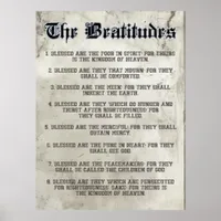 Beatitudes Matthew 5 Sermon on the Mount Ratio 3:4 Poster