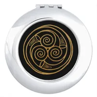 Triple Celtic Knot Swirl Mandala Compact Mirror