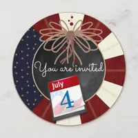 4th July Independence Day Chalkboard Party Invitation