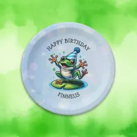 Funny Dancing Frog Personalized Birthday  Paper Plates