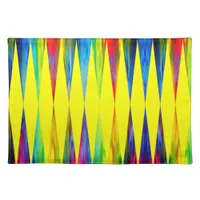 [Rainbow Fiesta] Harlequin Geometric Bright Yellow Cloth Placemat