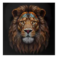 Majestic Mosaic Lion Head Acrylic Print