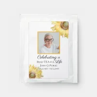 Yellow Sunflower Watercolor Funeral Memorial Favor Tea Bag Drink Mix