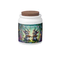 Cute Saolas Playing Violas in a Magical Forest Candy Jar