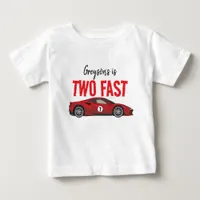 Two Fast Race Car Boy 2nd Birthday Party Baby T-Shirt