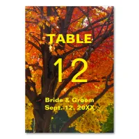 Autumn Leaves Wedding Table Card