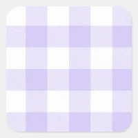 Pastel Purple Gingham Pattern Square Sticker