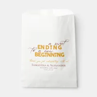 Sweet Ending to New Beginning Terracotta Wedding Favor Bag