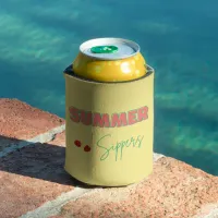 Yellow Illustrative Summer Sippers Drinks  Can Cooler