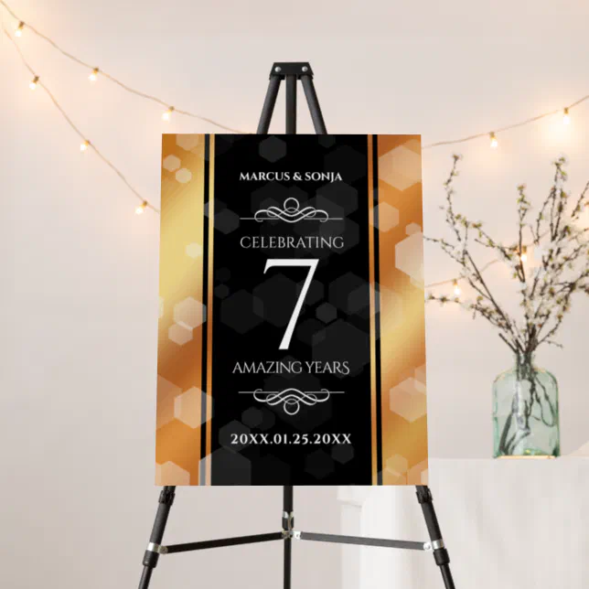 Elegant 7th Copper Wedding Anniversary Foam Board