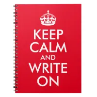 Author Red Keep Calm and Write On Notebook