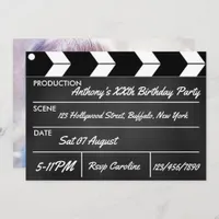 Hollywood Movie Theme Party Chalkboard Invitation