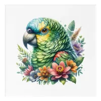 Beautiful Watercolor Amazon Parrot  Acrylic Print