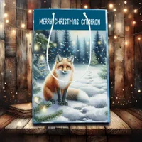 Fox in the Enchanted Forest Personalized Christmas Medium Gift Bag