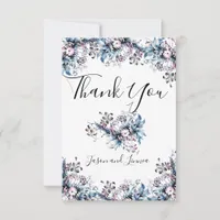 Victorian Elegant Flowers in Artdeco Style  Thank You Card