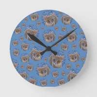 Cute red kitten - cat pattern round clock