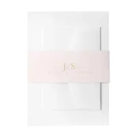 Simply Elegant Wedding Initials Blush ID1022 Invitation Belly Band