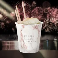 Modern Marble Glitter Wedding Rose Gold ID816 Paper Cups