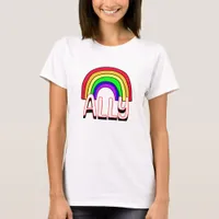 LGBTQIA+ Ally | Cute Rainbow and Heart Pride  T-Shirt