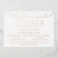 Simple Elegant Rose Gold Rehearsal Dinner  Foil Invitation