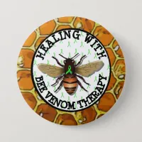 Healing with Bee Venom Therapy Lyme Ribbon Button