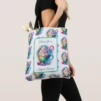 Pretty Watercolor Christmas Cup of Hot Cocoa Tote Bag
