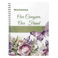 Cottage Purple Floral Caregiver Notebook