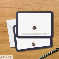 Elegant Gold Logo Real Estate Note Card