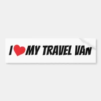 I Love My Travel Van Love Heart Bumper Sticker