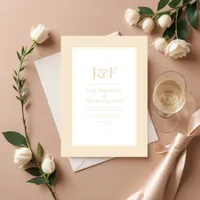 Trendy Typography Champagne Color Wedding Invitation