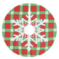 Red and Green Snowflake Christmas Tree Skirt