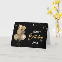 Happy birthday Mens Folded Greeting Card - Black