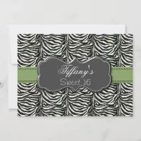 green trendy Sweet Sixteen party Invitation