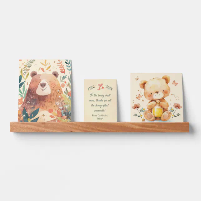 Watercolor Bears Daddy And Baby Gift For Mom  Picture Ledge