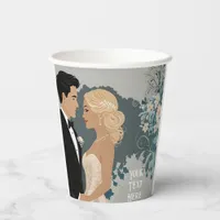 Timeless Romance: Watercolour Bride and Groom Art Paper Cups