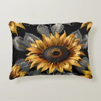 Cute Gold & Silver Sunflower Decorative Cushion