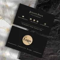 Modern Black Gold Luxe Professional Business Logo Business Card