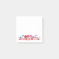 Hearts, Flowers, and Little Birds | So Cute Post-it Notes