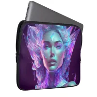 Beautiful Ai Art Pretty Icy Glass like Woman Laptop Sleeve