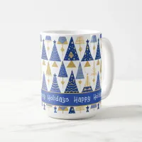 Blue Gold Christmas Merry Pattern#25 ID1009 Coffee Mug