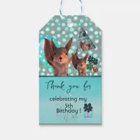 Teal Blue Squirrel Thank you Gift Tags
