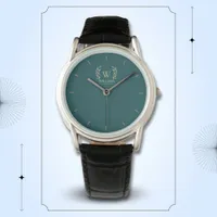 Classic Laurel Wreath Teal Gold Monogram Watch