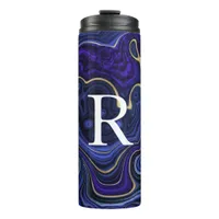 Monogrammed Lapis Lazuli Thermal Tumbler