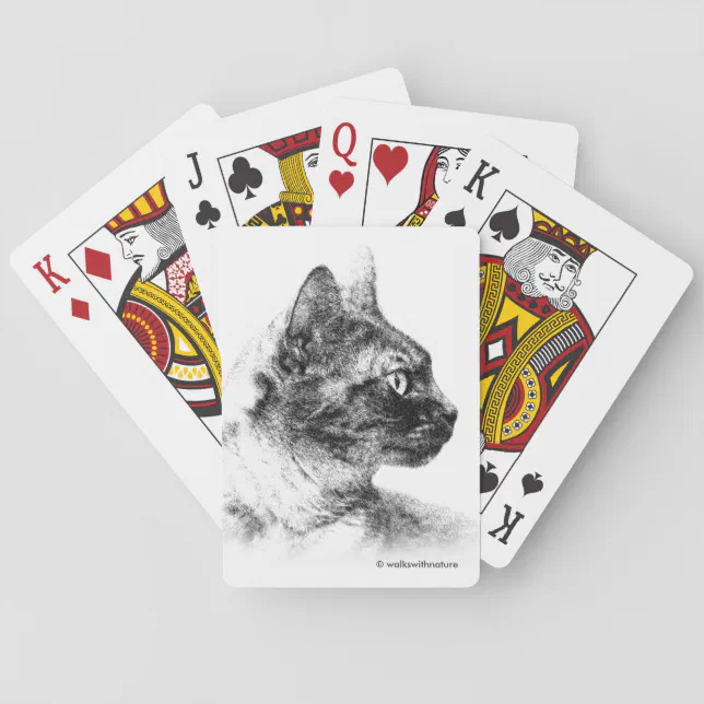 Stella the Grey Cat Poker Cards