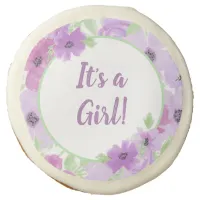 It's a Girl! Watercolor Floral Baby Shower Sugar Cookie